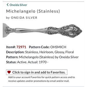 Oneida Silver Michelangelo Cube Stainless Steel 6 piece Serving Set flatware